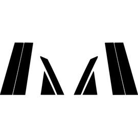 Rvinyl Pillar Post Pre Cut Window Trim Kits in Matte Black Compatible with Kia Forte 2019-2024 - Adhesive Backs