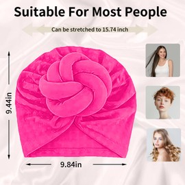 LVBGQVL Women Turbans and Head Wraps, Women African Turban Flower Knot Pre-Tied Bonnet Beanie Cap Headwrap Red