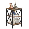 Segawe 24'' End Side Table with Storage Shelf and X-Shaped