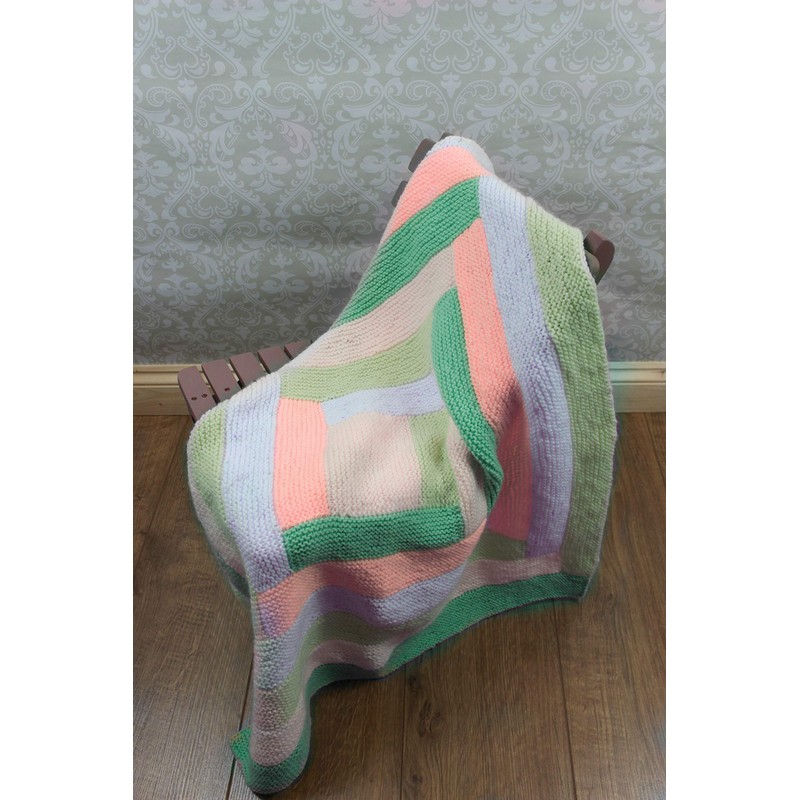 Knitting Pattern For Babies Blanket, Knitted Blanket Pattern, Log Cabin