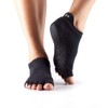 ToeSox Calcetines de mujer, al tobillo, medio dedo , Negro,