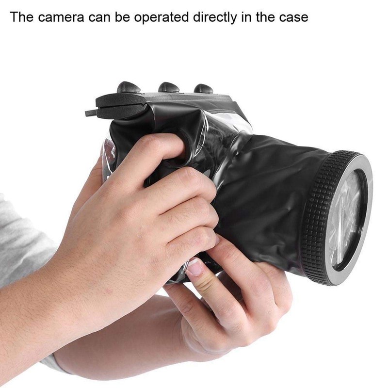 Sxhlseller Tragbare Universelle wasserdichte Unterwassertasche 20M für DSLR-Kameras(schwarz)