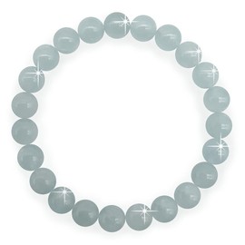 ( Georgiadis ) - Stunning 8mm Aquamarine Gemstone Bracelet, Tranquility and Inner Strength, Colour Therapy Blue, Birthstone March, Gift, Love, Bracelet for Women