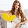 Foldable Feather Fan, Yellow