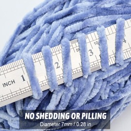 Velvet Yarn for Crocheting Blue Grey Chenille Yarn Super Bulky Baby Blanket Yarn Amigurumi Yarn