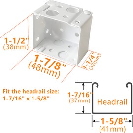 APUXON Box Mounting Bracket 4pcs for 1-1/2" Blinds White Color Window Blinds Headrail Bracket Holder with Mount Screws