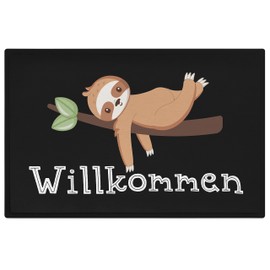 Trendation - Welcome Sloth Doormat Dirt Trapper Mat Gift Funny Graphic 60 x 40 cm