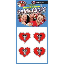 Fan-A-Peel Texas Tech Waterless Temporary Tattoos - Hypoallergenic Peel and Stick Waterproof Temporary Tattoos
