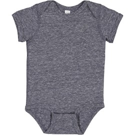 Rabbit Skins Infant Harborside Mélange Jersey Short Sleeve Lap Shoulder Bodysuit