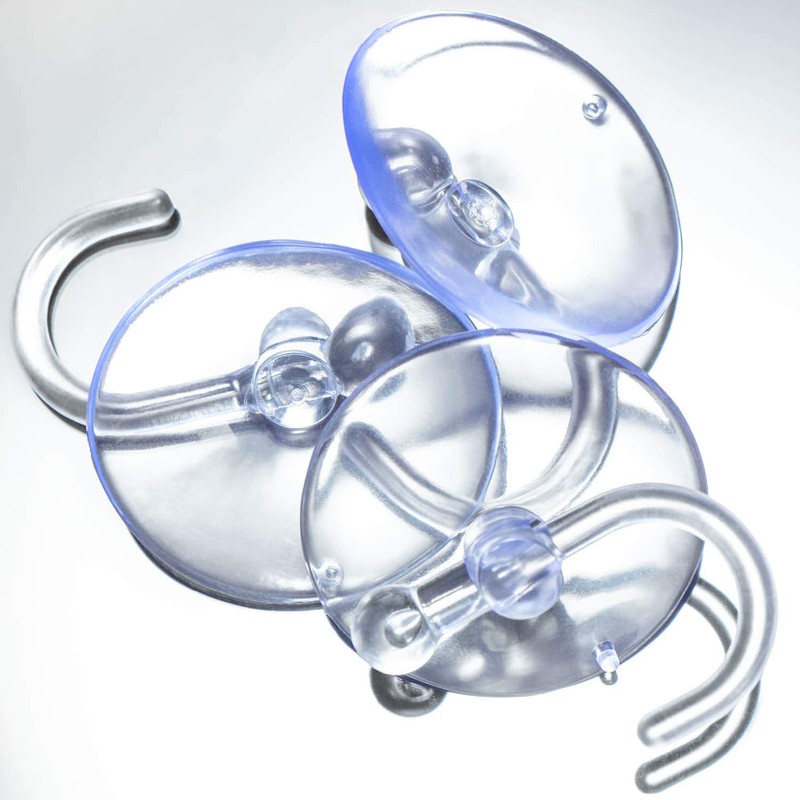 COM-FOUR® 40 x Suction Cup Holders with Plastic Hooks -