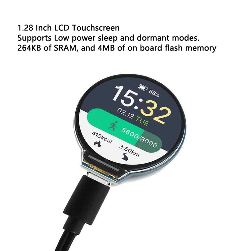 RP2040 MCU Board 1.28in LCD RP2040 Chip 133MHz 264KB SRAM
