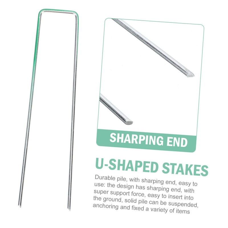 Levemolo 25 Sets U Shaped Ground Stakes with Gaskets for
