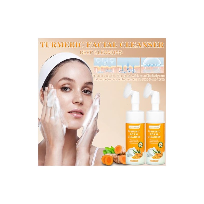 Paquete de 3 barras de jabón de cúrcuma, limpiador facial