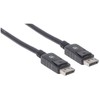 Manhattan 307116 - DisplayPort cables (DisplayPort, DisplayPort, Male/Male, Nickel, Black)