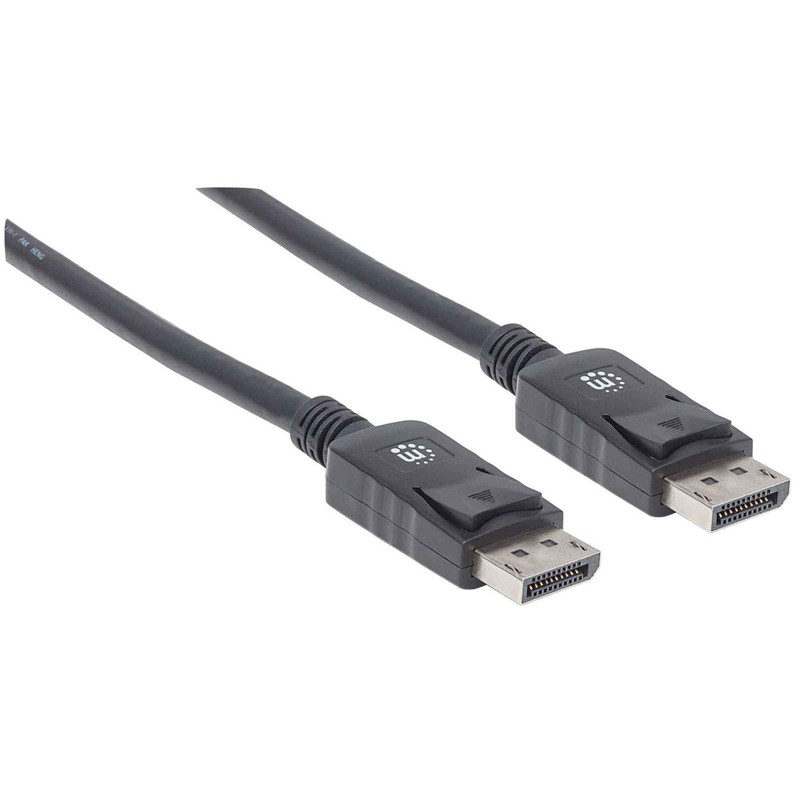Manhattan 307116 - DisplayPort cables (DisplayPort, DisplayPort, Male/Male, Nickel, Black)