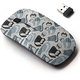 CJCBROES 2.4G Wireless Mouse with Cute Pattern Design for All Laptops and Desktops with Nano Receiver - Cute Cats