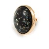 20mm Gold Tone Round Dome Black Resin with Foil Pattern