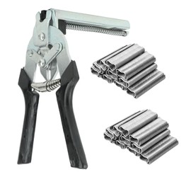 Hog ring pliers with 600 galvanised hog rings, fence pliers, hog ring pliers kit, hog ring pliers set, hog ring pliers, type M nail ring pliers, hog ring set, for upholstery, fences, DIY work,