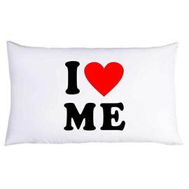 BeeGeeTees I Love Me Heart Pillowcase Valentines Day Birthday Gift (1 Queen Pillowcase)