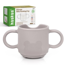 haakaa Silicone Toddler Cups, BPA Free Drop-Proof Training Open Cups for Baby 6 Months+, 5 Ounce (Suva Grey)
