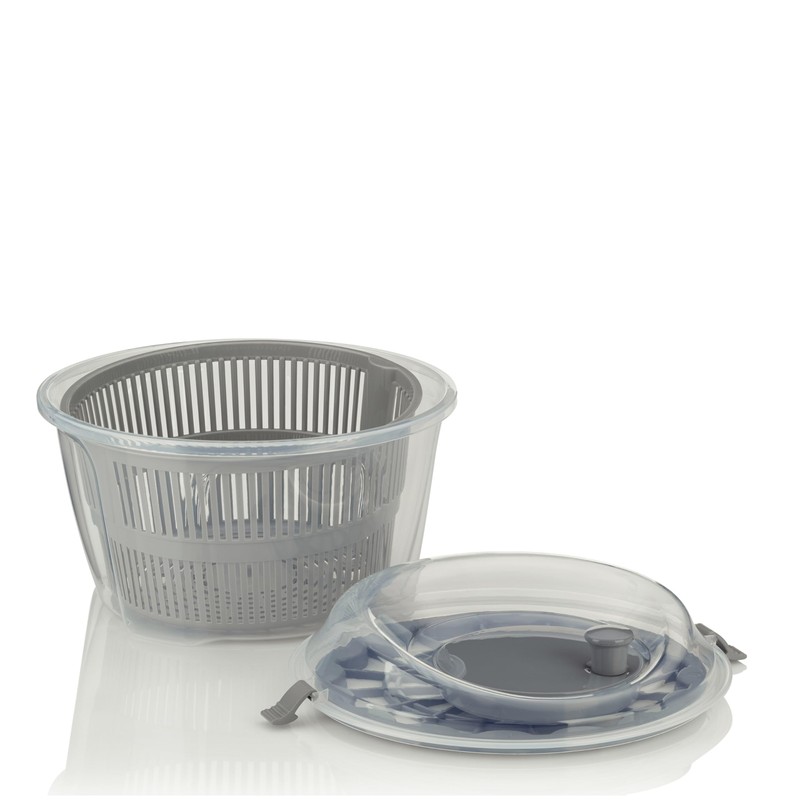 kela Salatschleuder Mailin PP-Kunststoff grau 17,5cm 24,5cmØ 4,4l, 24,5x24,5x17,5 cm