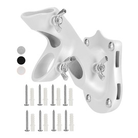 UNCO Aluminum Flag Pole Holder, Heavy Duty Aluminum Mount, Flag Pole Bracket, White, Wall Mount