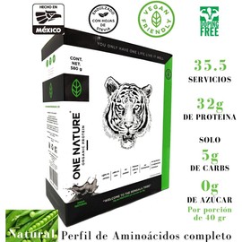 One Nature 580g Proteína Vegana En Polvo Certificada 100% Vegetal (NATURAL)