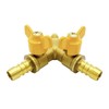 Metaland Brass 3 Way Shut-Off Valve, 3/8" Hose Barb 2