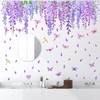 Flower Vines Window Stickers Purple Flower Wall Decals Hanging Flower