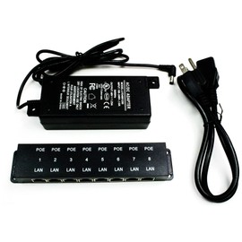 PoE Texas POE-8-24v60w | 24 Volt Passive Power Over Ethernet 10/100 PoE Injector for 8 Ubiquiti, OM2P or Other 24v POE Devices - NOT for 802.11ac Models