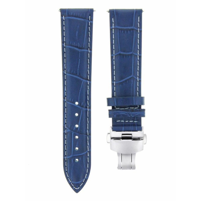 Ewatchparts 24mm Leather Watch Band Strap Deployment Clasp Compatible With