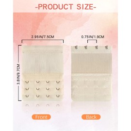 JELIEE 4 PCS Women's Bra Extenders 4 Hooks 3 Rows Stretchy Bra Extension Strap Elastic Bra Band Hook Bra Strap Extender Bra Extenders 4 Hooks Plus Size