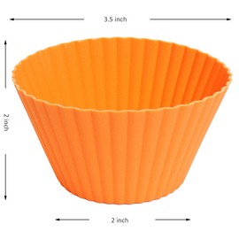 Pharamat Extra Large Silicone Muffin Cups 24 Pack, 3.54 Inch Silicone Cupcake Liners, Reusable Jumbo Silicone Baking Cups Easy to Clean, Great for Cupcake, Muffin, Mousse