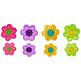 Colorful Satin Flowers with Embroidered Details Iron-On Patch - Set of 8