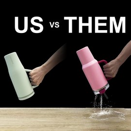 KISSKIND 40 oz Tumbler with Handle and Straw | 100% Leakproof Insulated Tumbler with Lid and Straw | Stainless Steel Water Bottle | Cup Holder Friendly Base | Pink