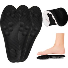 Maxee 3 Pairs of Orthopaedic Insoles for Men and Women, Arch Insoles Heel Spurs, Comfort Sports Shoe Insoles, Breathable and Relieve Foot Pain, Ideal Insole for Hiking, Running, Size 39-40