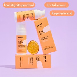 GOOVI C Me Glow Vitamin C Face Cream - Revitalisierende Gesichtscreme mit Hyaluronsäure - für strahlende, hydratisierte Haut - 50ml