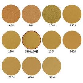 SPEEDWOX Sanding Paper Sandpaper, 50 Pieces, #180, Hole Included, Magic Type, Sandpaper, Diameter 4.9 inches (125 mm), Set, Round Disc, Air Sander, Round Pads, For Carpentry, Dust Absorption, Random