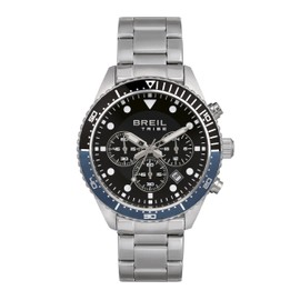 Breil Tribe EW0485 Men's Chronograph Sail Sport Stainless Steel Silver Black Blue 42 mm Water Resistance 10 Bar, Silver-black-blue, Bracelet