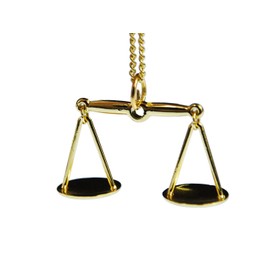 Miniblings Necklace Gold Spirit Level 60 cm Jura Gold Libra Zodiac Scales for Gold