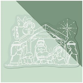 Small 100mm 'Christmas Nativity' Clear Static Window Cling Sticker/Decal (White) (WC00053869)