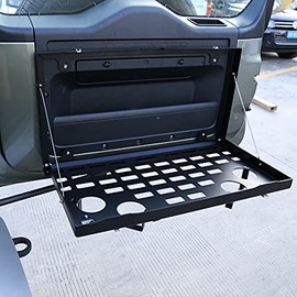 YIWANG Aluminum Alloy Black Car Rear Door Foldable Table Cargo Shelf Storage Tailgate Table for Land Rover Defender 110 2020-2022