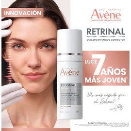 Avene Retrinal Crema de Noche Facial Intenso Antiarrugas con Retinaldehído, Niacinamida y Acido Hialuronico, Crema Hidratante Facial para Piel Madura y Sensible, Uso Diario, 30 ml
