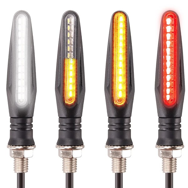 Maso 4PCS Motorcycle Indicators Flowing Turn Signal Lights/Daytime Running Light/Brake