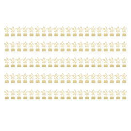 100 Pcs Binder Clips Star Shape Paper Clamps Hollow Long Tail Stationery Clip for School Office Gold