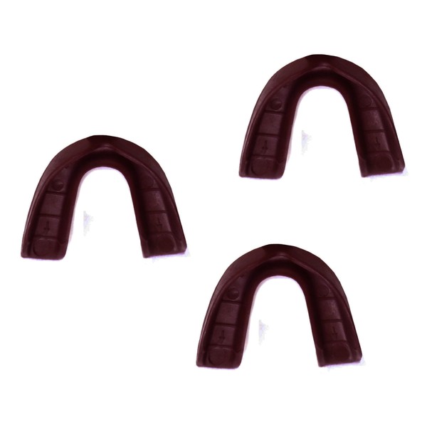 SafeTGard 3 Pack Adult Form Fit Super Mouthguard Without Strap - (Maroon)
