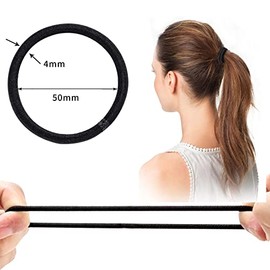 Ithyes Ithyes 32Pcs Hair Bands for Women Thick Hair,4mm Elastic Hair Ties for Girl,Black Hair Band Ponytail Holders,Hair Bobbles for Girls Men,Rubber Bands for Hair,Hair Accessories,Scrunchies for Women