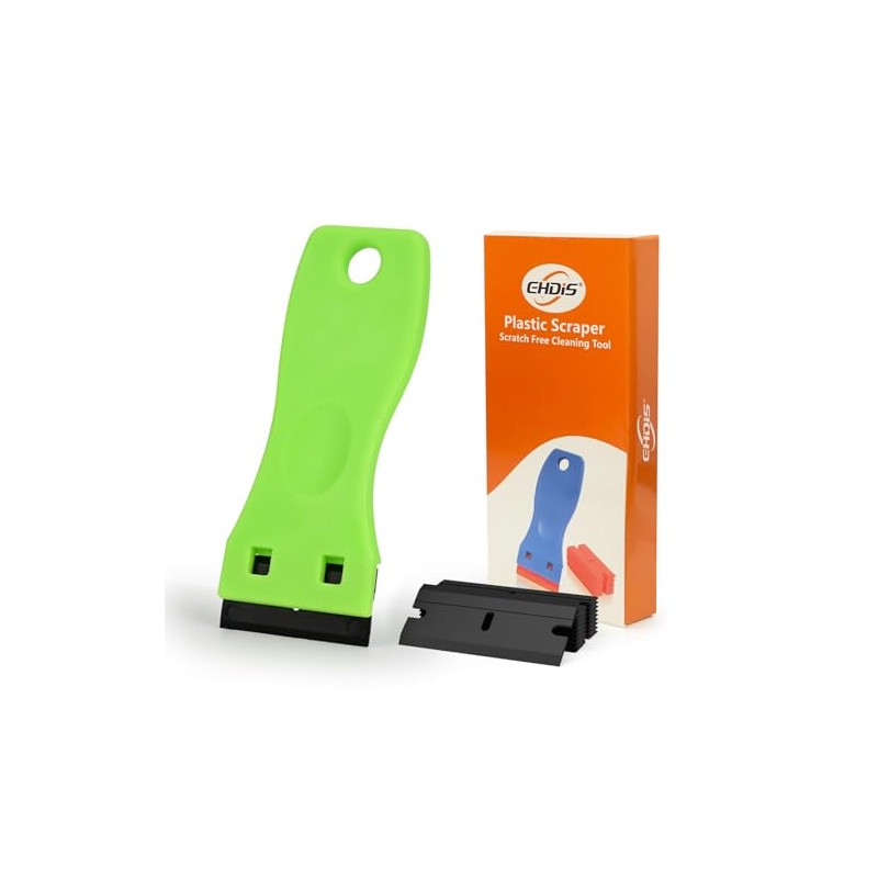 EHDIS 1.5" Plastic Razor Scraper with 10pcs Double Edged Plastic