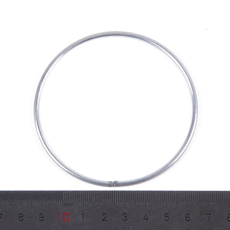 JIHUOO 10 Pcs 8cm Silver Metal Hoops Wreath Hanging Rings