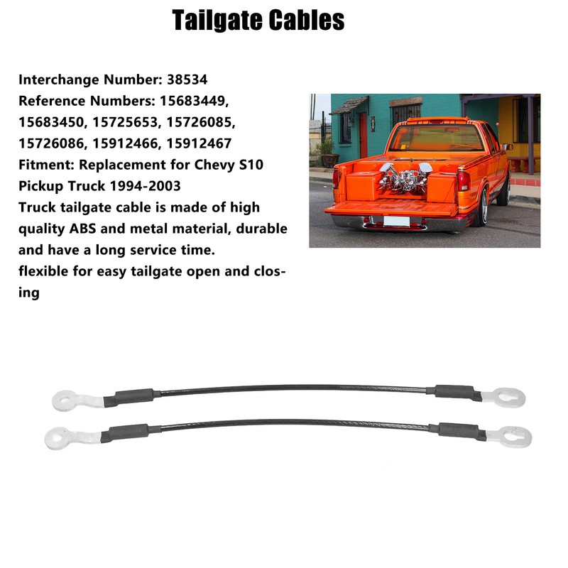 2 Pcs Tailgate Cables 38534 Automobile Exterior Accessories Replacement for